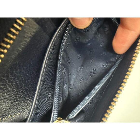 Tory Burch Navy Leather Wristlet Wallet - Picture 7 of 9